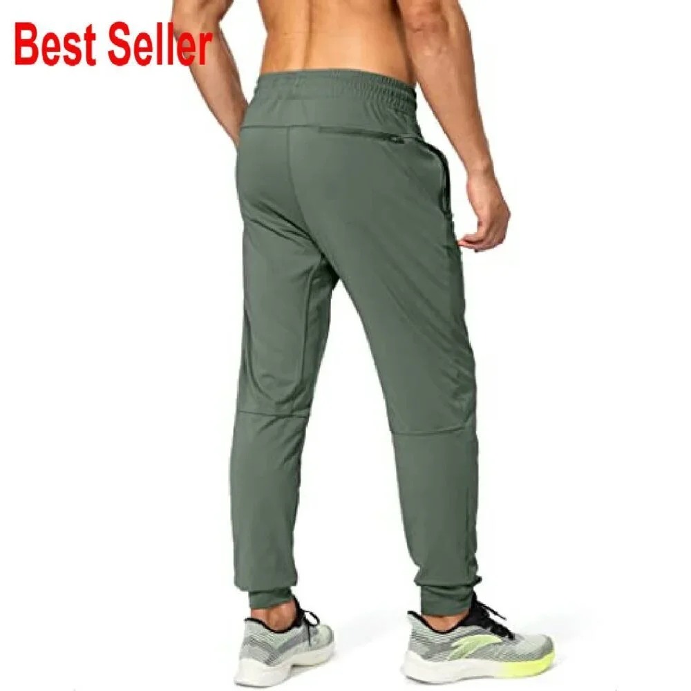 Men's Sweatpants with Zipper Pockets Athletic Joggers Stretchy Tapered Fit